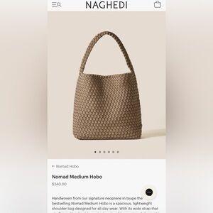 Naghedi Brown Woven Hobo Bag